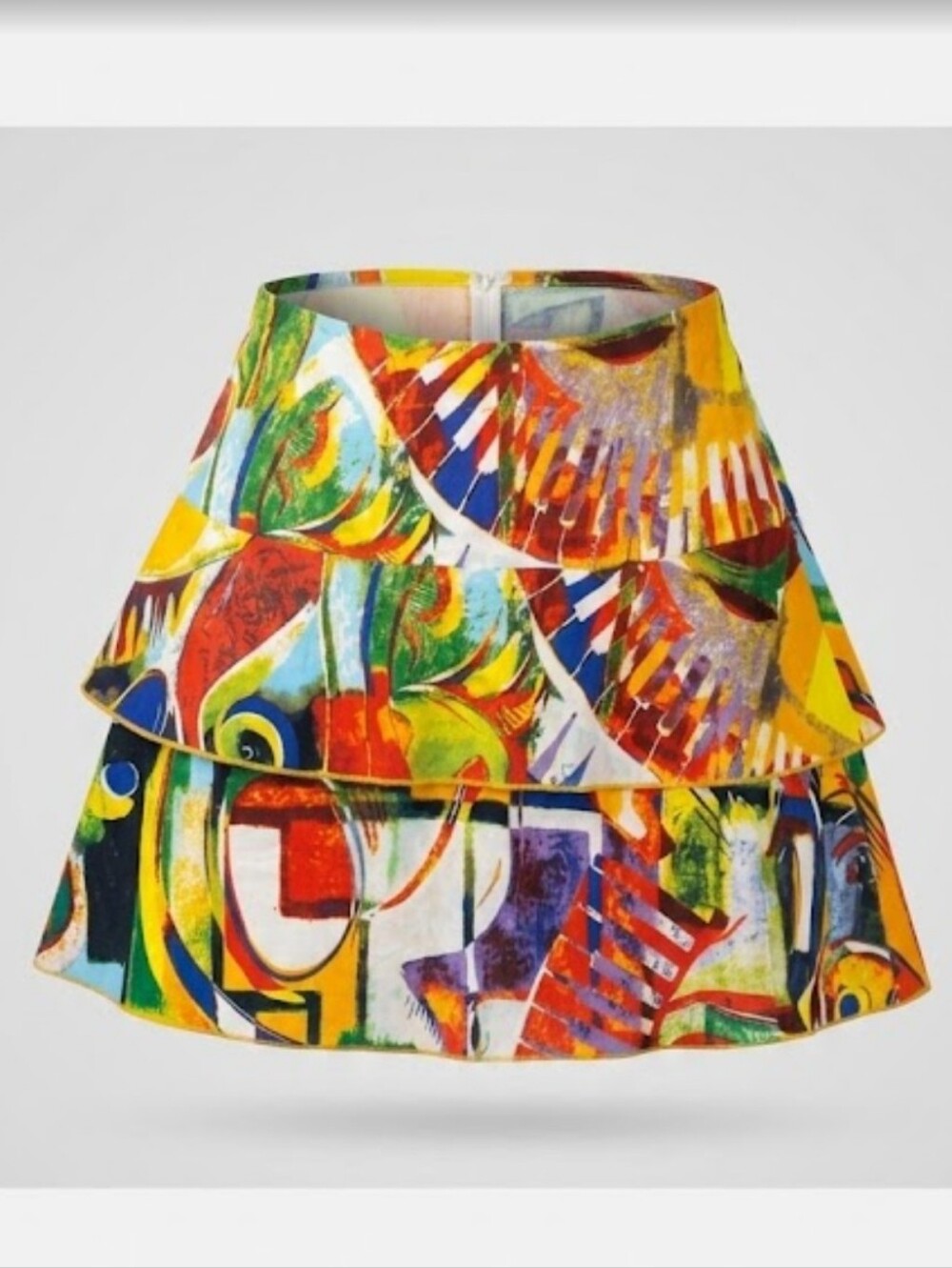 Francesca's Skort Multi-colored Tiered Skirt with Shorts Stretchy Small NWT